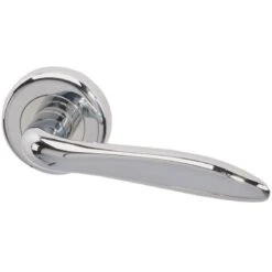 Danube Bathroom Door Handle Pack With Lock-65mm Latch - DANUBEBP65