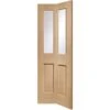 Malton Bi-Fold Internal Oak Door With Clear Bevelled Glass -1936 X 379.5 X 35mm (30")