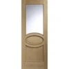 Calabria Internal Oak Door With Clear Bevelled Glass And Raised Mouldings-1981 X 762 X 35mm (30")