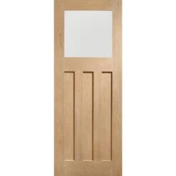 DX Pre-Finished Internal Oak Door With Obscure Glass-1981 X 762 X 35mm (30")