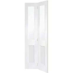 Malton Shaker Internal White Primed Bi-Fold Door With Clear Glass-1936 X 379.5 X 35mm (30")