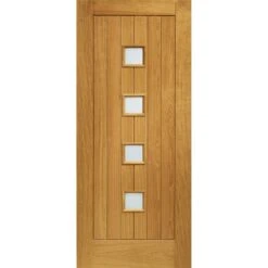 Siena Pre-Finished Double Glazed External Oak Door With Obscure Glass -1981 X 838 X 44mm (33")