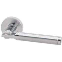 Tiber Bathroom Door Handle Pack With Lock-65mm Latch - TIBERBP65