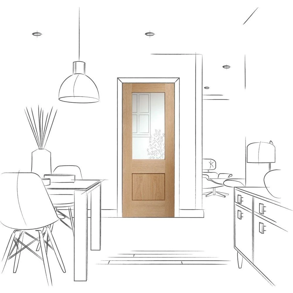 Piacenza Internal Oak Door With Clear Glass-1981 X 762 X 35mm (30") - Image 2