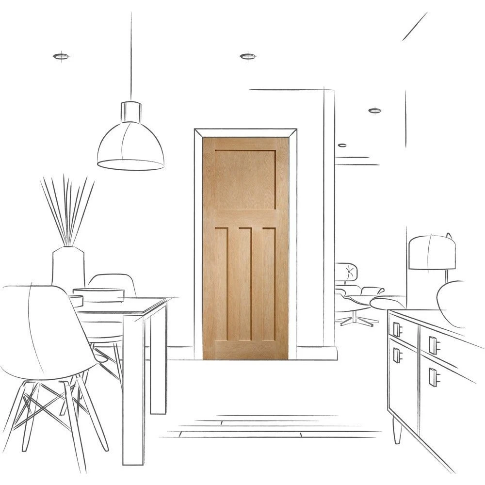 DX Internal Oak Fire Door -1981 X 762 X 44mm (30") - Image 2