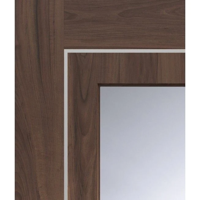 Varese Pre-Finished Internal Walnut Door With Clear Glass-1981 X 762 X 35mm (30") - Image 3