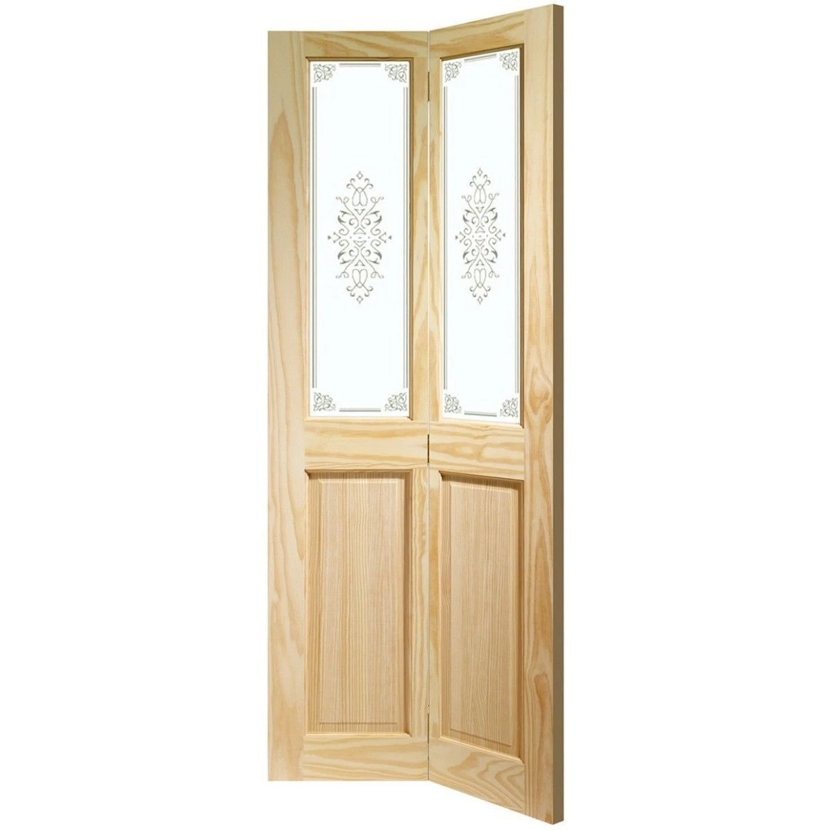 Victorian Bi-Fold Internal Clear Pine Door With Campion Glass