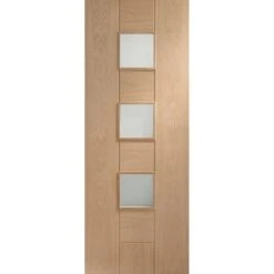Messina Internal Oak Door With Obscure Glass