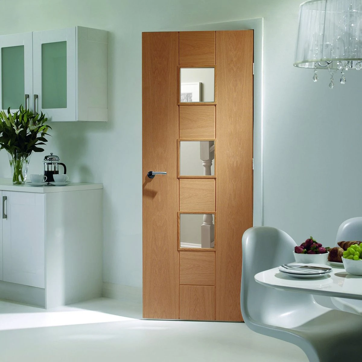 Messina Internal Oak Door With Obscure Glass - Image 2