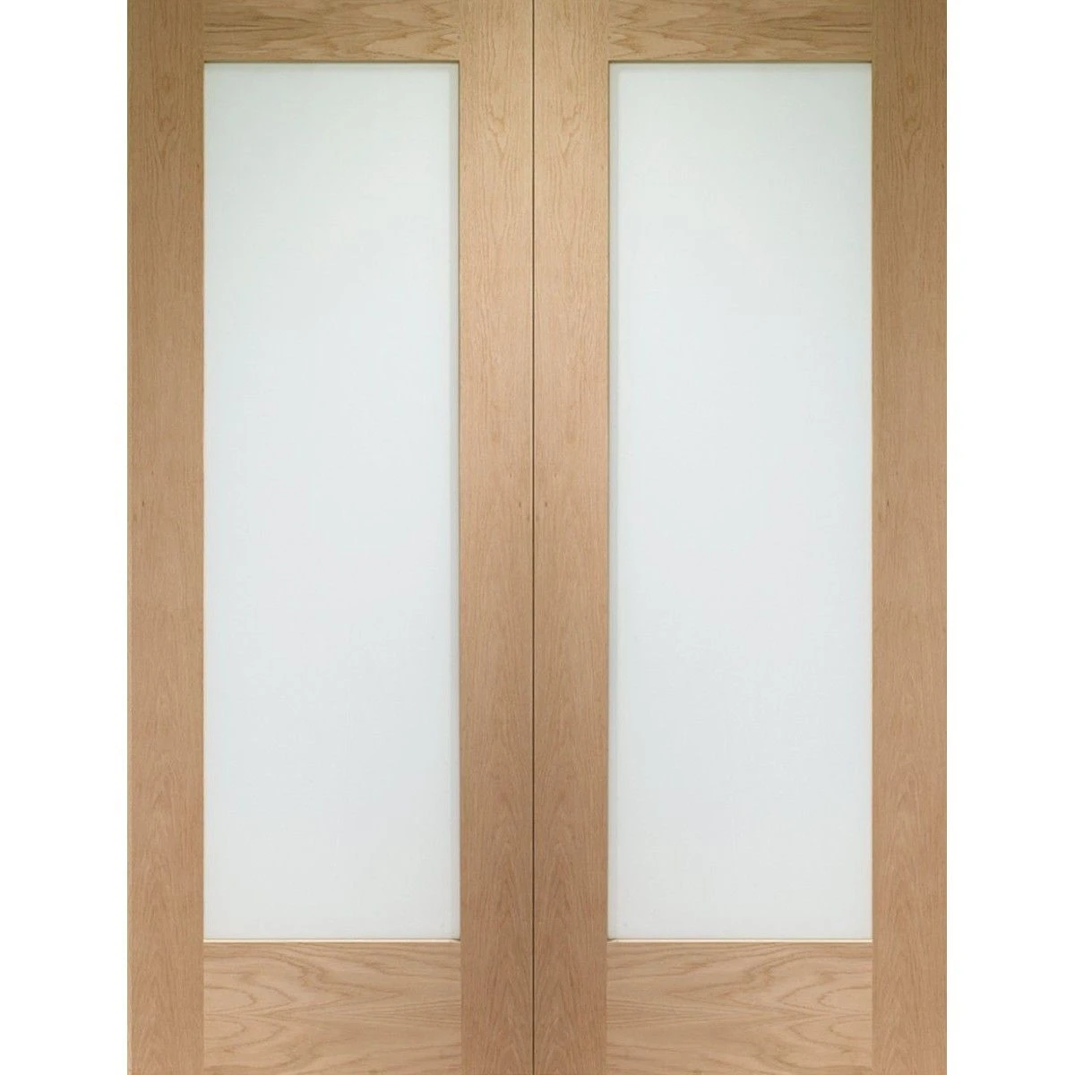 Pattern 10 Internal Oak Rebated Door Pair With Clear Glass