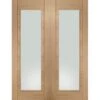 Palermo Internal Oak Rebated Door Pair With Clear Glass
