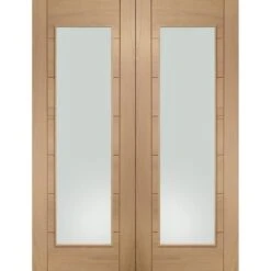Palermo Internal Oak Rebated Door Pair With Clear Glass