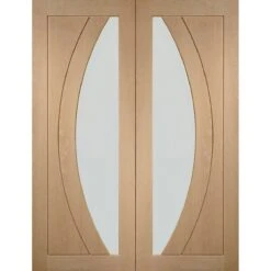 Salerno Internal Oak Rebated Door Pair With Clear Glass