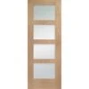 Shaker 4 Light Internal Oak Door With Clear Glass Fire Door