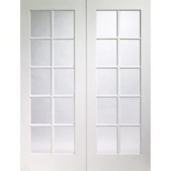 Portobello Pair Internal Pre-Finished White Moulded Door With Clear Glass
