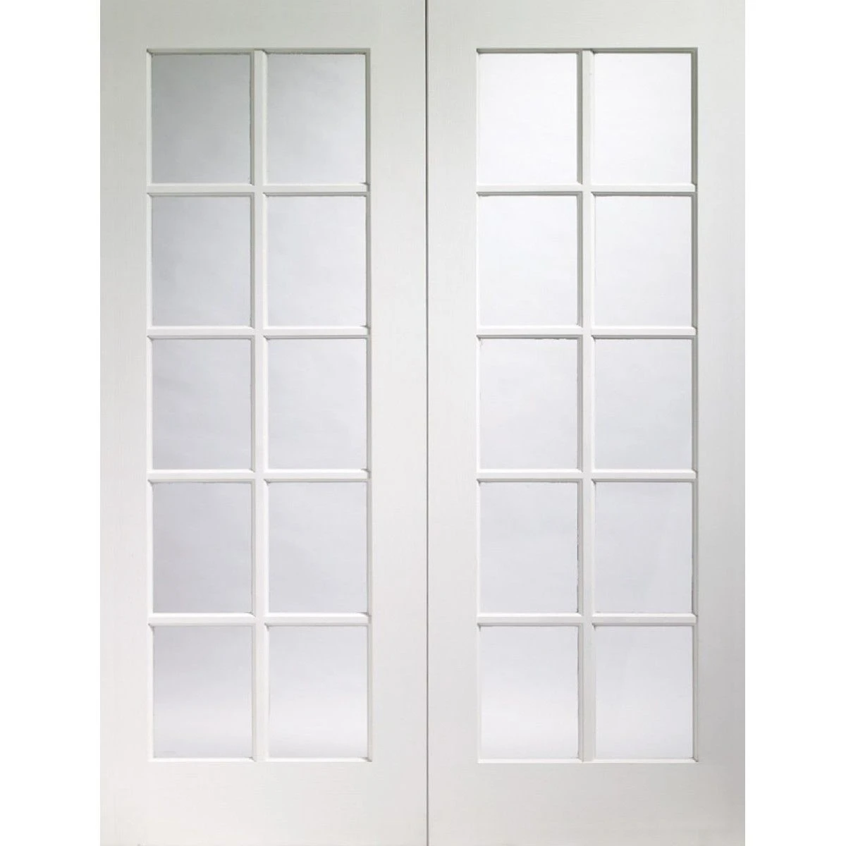 Portobello Pair Internal Pre-Finished White Moulded Door With Clear Glass