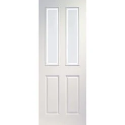 Victorian Internal White Moulded Door With Clear Glass