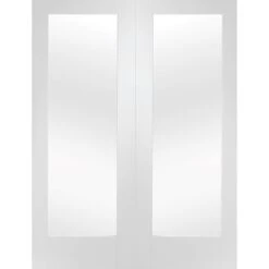 Pattern 10 Internal White Primed Door With Clear Glass