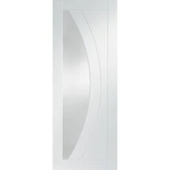 Salerno Internal White Primed Fire Door With Clear Glass