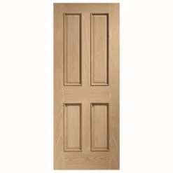 Victorian 4 Panel With Raised Mouldings Internal Oak Fire Door