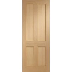 Victorian Shaker 4 Panel Internal Oak Fire Door