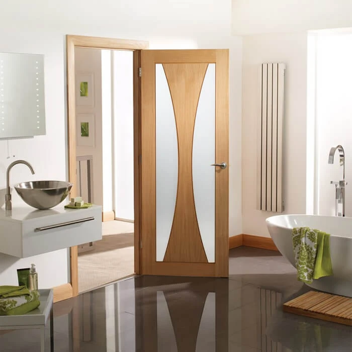 XL Joinery Verona Un-Finished Oak 1P 2L Internal Glazed Door - Image 2