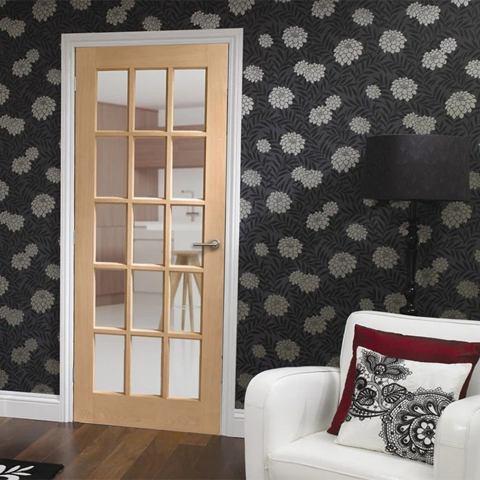 XL Joinery SA77 Un-Finished Oak 15L Internal Glazed Door - Image 2