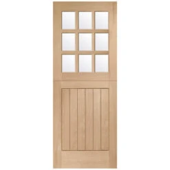 XL Joinery Stable Un-Finished Oak 1P 9L External Glazed Door