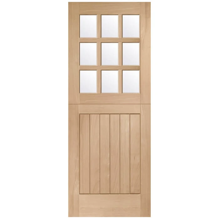 XL Joinery Stable Un-Finished Oak 1P 9L External Glazed Door