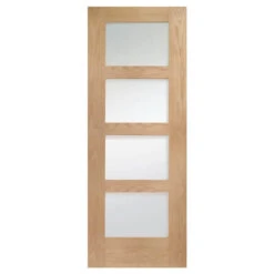 XL Joinery Severo Un-Finished Oak 4L Internal Clear Glazed Door