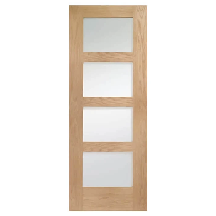 XL Joinery Severo Un-Finished Oak 4L Internal Clear Glazed Door