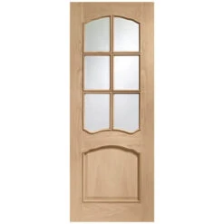 XL Joinery Riviera Un-Finished Oak 1P 6L Internal Glazed Door
