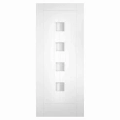 XL Joinery Siena White Primed 4L External Obscure Glazed Door