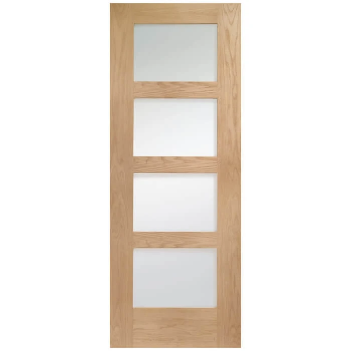 XL Joinery Severo Pre-Finished Oak 4L Internal Clear Glazed Door