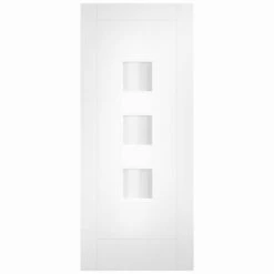 XL Joinery Turin White Primed 3L External Obscure Glazed Door