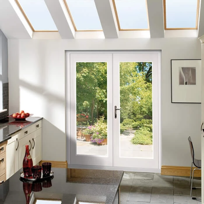 XL Joinery La Porte Pre-Finished White Primed External French Door And Chrome Hardware