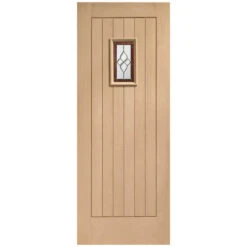 XL Joinery Chancery Onyx Un-Finished Oak 1P 1L Triple Glazed External Door