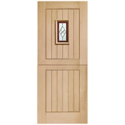 XL Joinery Chancery Un-Finished 2P 1L Oak External Obscure Glazed Door