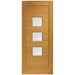 XL Joinery Turin Pre-Finished Oak 3L External Obscure Glazed Door