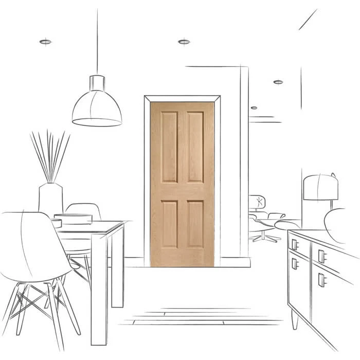 XL Joinery Victorian Pre-Finished Oak 4P Internal Fire Door - Image 3