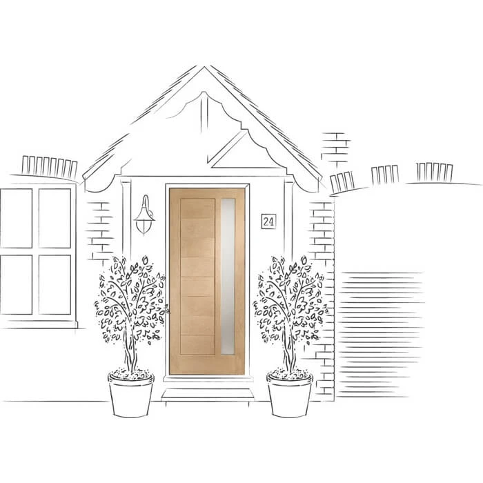 XL Joinery Modena Un-Finished Oak 8P 1L External Double Glazed Door - Image 3