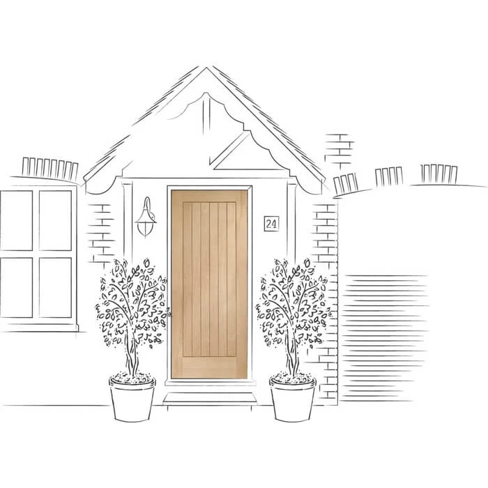 XL Joinery Suffolk Un-Finished Oak 6P External Door - Image 3