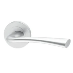 XL Joinery Havel Satin Chrome Plated Lever Round Rose Fire Door Handle Pack