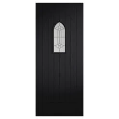 XL Joinery Tricoya Westminster Painted Jet Black 6P 1L External Glazed Door