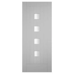 XL Joinery Tricoya Siena Painted Telegrey 4 4L External Obscure Glazed Door