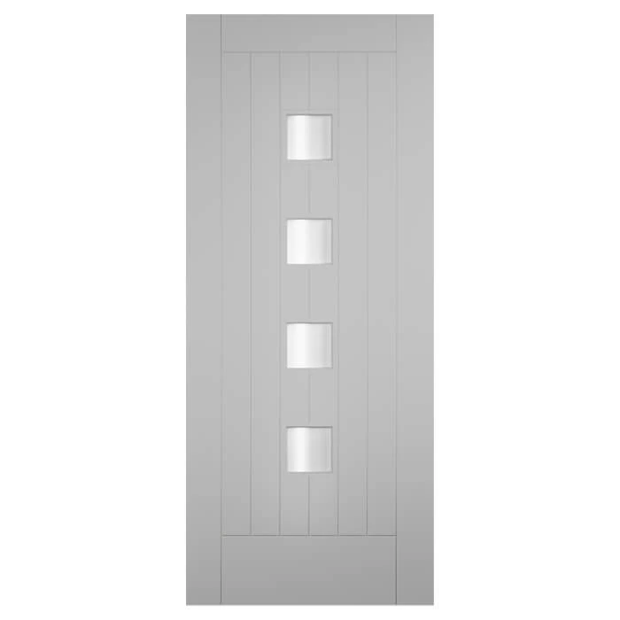 XL Joinery Tricoya Siena Painted Telegrey 4 4L External Obscure Glazed Door