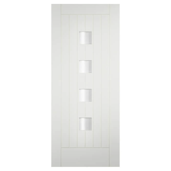 XL Joinery Tricoya Siena Painted Signal White 4L External Obscure Glazed Door