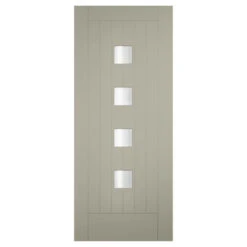 XL Joinery Tricoya Siena Painted Pebble Grey 4L External Obscure Glazed Door