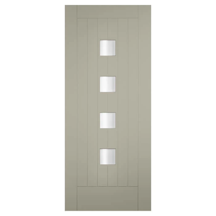 XL Joinery Tricoya Siena Painted Pebble Grey 4L External Obscure Glazed Door