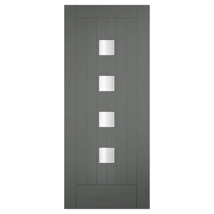 XL Joinery Tricoya Siena Painted Mouse Grey 4L External Obscure Glazed Door